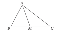 Cho tam giác \(ABC\), trung tuyến \(AM\). Khi đó \(\overrightarrow {AB}  \cdot \overrightarrow {AC}  = A{M^2} - kB{C^2}.\) Vậy \(k = ?\) (ảnh 1)