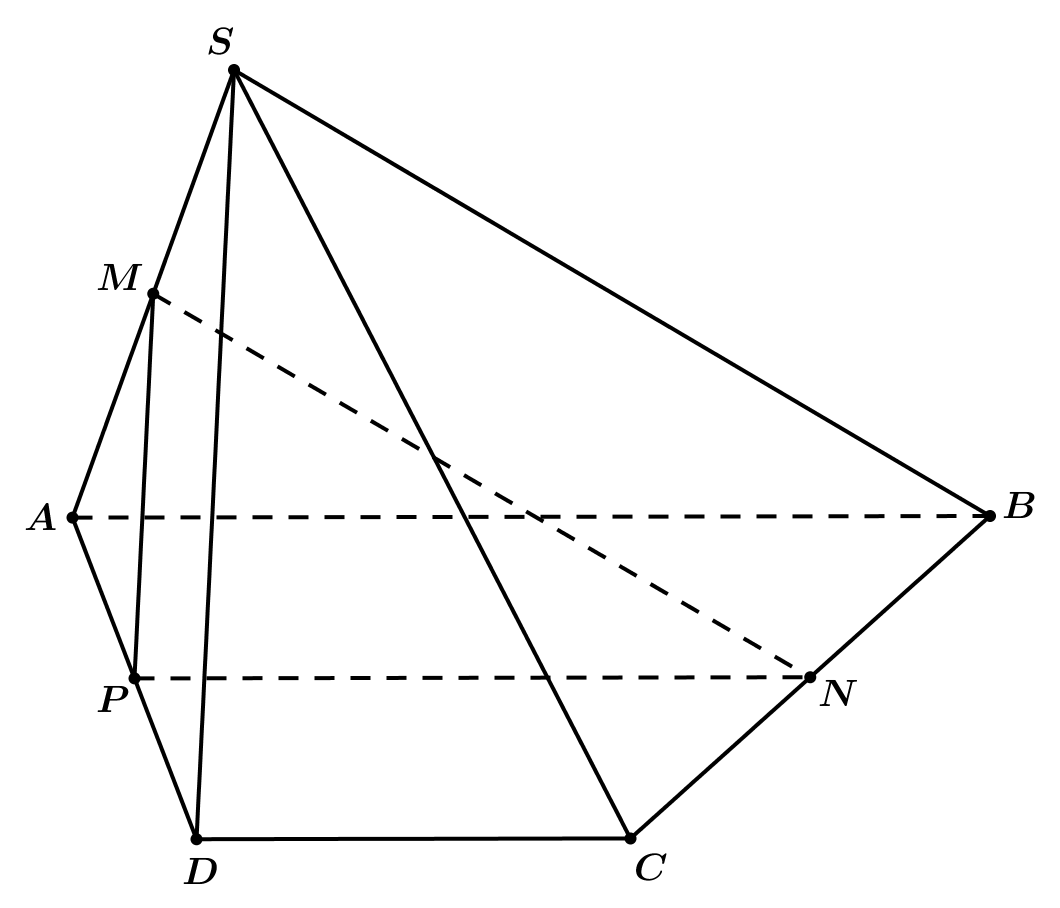 Chọn C  \(M \in \left( {MNP (ảnh 1)