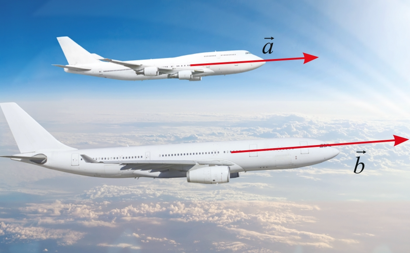 Cho biết máy bay \(A\) đang bay v (ảnh 1)