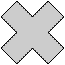 Từ tấm bìa hình vuông có cạnh bằng 6 người ta cắt bỏ các tam giác vuông cân tạo thành hình tô đậm như hình vẽ. Sau đó người ta gập thành hình hộp chữ nhật không nắp. Thể tích lớn nhất của khối hộp chữ nhật bằng bao nhiêu ? (ảnh 1)