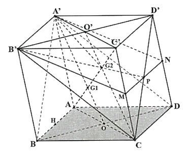 Cho hình hộp \(ABCD \cdot {A^\prime }{B^\prime (ảnh 1)