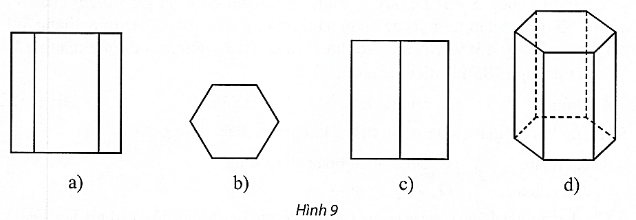 Trong các hình sau, hình nào là hình biểu diễn của hình lăng trụ đứng có đáy là lục giác đều? (ảnh 1)