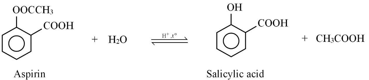 Aspirin là một hợp chất được sử dụng làm giảm đau, hạ sốt, có công thức:    (ảnh 2)