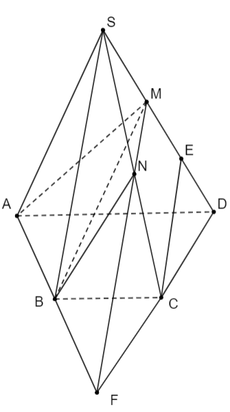 Cho hình chóp \[S.ABCD\] có đáy \[ABCD (ảnh 1)