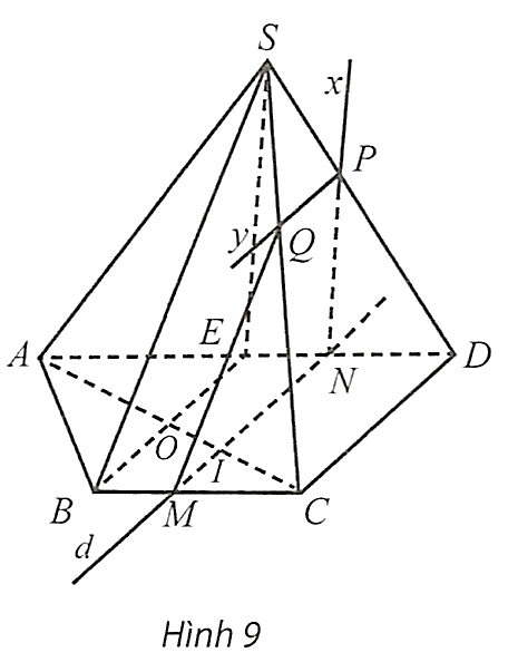  Cho hình chóp \(S.ABCD\) có đáy \(ABCD\) là hình thang có \(AD//BC\), \(AD = 2BC\). Gọi \(E\) là trung điểm của \(AD,O\) là giao điểm của \(AC\ (ảnh 1)