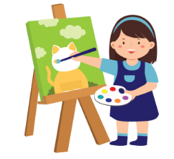 - What is she doing?  - She’s drawing a picture. (ảnh 1)
