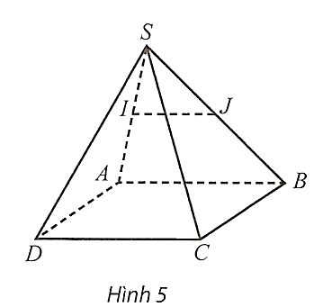 Cho hình chóp \(S.ABCD\) có đáy \(ABCD\) là hình bình hành. Gọi \(I,J\) lần lượt là trung điểm của các cạnh \(SA\) và \(SB\). Chứng minh rằng \(IJ//AB\), từ đó suy ra \(IJ//CD\). (ảnh 1)