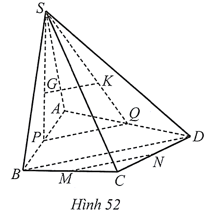 Phần 3. Câu hỏi trắc nghiệm trả lời ngắn. Thí sinh trả lời từ câu 1 đến câu 6. Câu 1: Cho hình chóp tứ giác \(S.ABCD\). Gọi \(G,K\) lần lượt là trọng tâm củ (ảnh 1)