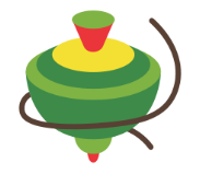 Look and choose the correct answer.  The _________ is spinning.  A. dog B. top C. pot (ảnh 1)
