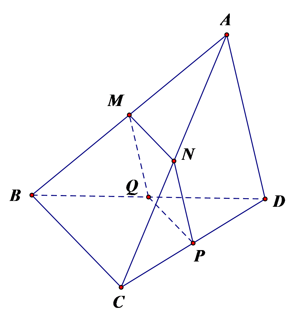 Cho tứ diện \(ABCD\) và điểm \(M\) l (ảnh 1)