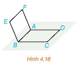 Cho hai hình bình hành \(ABCD\) và \(ABEF\) không cùng nằm trong một mặt phẳng (H.4.16).   Chứng minh rằng bốn điểm \(C,D\),\(E,F\) đồng phẳng và tứ giác \(CDFE\) là hình bình hành. (ảnh 1)