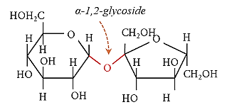 Cho các carbohydrate sau: glucose, fructose, maltose, saccharose. Số carbohydrate đã cho có liên kết α-1,2-glycoside trong phân tử là A. 4.	 B. 3.	 C. 2.	 D. 1. (ảnh 1)