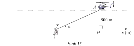 \({x_H} = 500 \cdot {\rm{cot}}\alpha \) Với \(\frac{\pi }{6} < \alpha  < \frac{{2\pi }}{3}\) thì \(\frac{{ - \sqrt 3 }}{3} < {\rm{cot}}\alpha  < \sqrt 3 \) Vậy \({x_H} \in \left\{ { - 288,7;866} \right\}\). (ảnh 1)