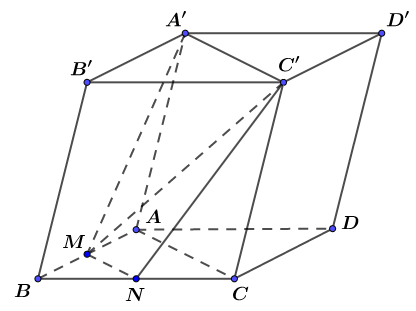 Ta có: \(AC\,{\rm{//}}\,A'C'\) nên \(\left( { (ảnh 1)