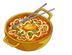 Look and choose the correct answer.    A. noodles B. bananas C. nuts (ảnh 1)
