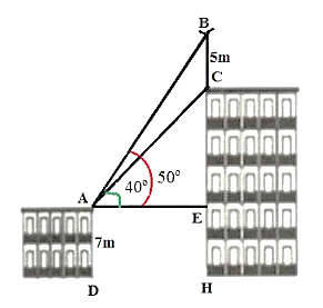 Trên nóc của một tòa nhà có một cột ăng – ten cao \(5{\rm{ m}}\). Từ vị (ảnh 1)
