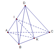 Chọn C   \[\left\{ \begin{array}{l}I \in AD \subset \left( {KAD} \right)\\I \in \left( {IBC} \right)\end{array} \right.\] \[ \Rightarrow I\] là điểm chung t (ảnh 1)