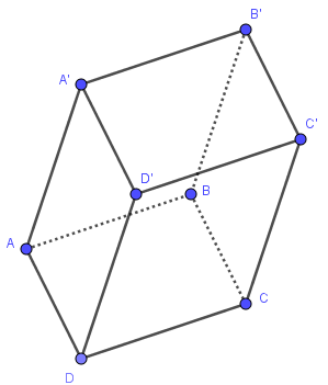 Cho hình hộp ABCD.A'B'C'D'. Chọn đẳng thức đúng:                (ảnh 1)