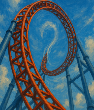 Một đường ray tàu lượn trong khu vui chơ (ảnh 1)