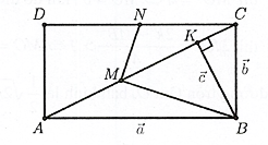 Cho hình chữ nhật \(ABCD\). Kẻ \(BK \bot AC,K \in AC\). Gọi \(M,N\) lần lượt là trung điểm của \(AK\) và \(CD\). Tìm số đo góc \(\widehat {BMN}\). (ảnh 1)