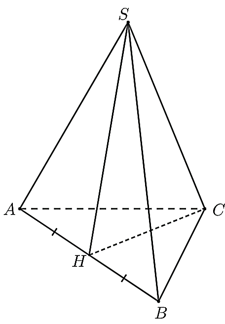 Biết rằng \(HB = 4\;{\rm{cm,}}\;\, (ảnh 1)
