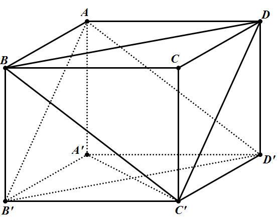 Chọn B   Do \[ADC'B'\] là hình bình hành nên \[AB'{\rm{//}}DC'\], và \[ABC'D'\] là hình bình hành nên \[AD'{\rm{//}}BC'\] nên \[\left( {ABD'} \right){\rm{//}}\left( {BC'D} \right)\]. (ảnh 1)