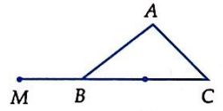 Cho \(\Delta ABC\). Trên đường thẳng BC lấy điểm M sao cho \(\overrightarrow {MB}  = 3\overrightarrow {MC} \). Điểm M được vẽ đúng trong hình nào sau đây? A.   B.   C.   D.   (ảnh 3)