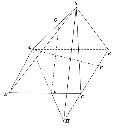 Cho hình chóp \(S.ABCD\) có đáy là hình vuông. Lấy (ảnh 1)