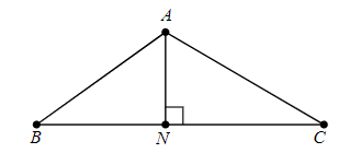 Cho tam giác \(ABC\) có \[BC = 9\,\, (ảnh 1)