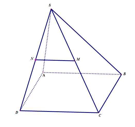 ong theo phương \(AB\) lên mặt phẳng \(\left( {SAD} \right)\) (ảnh 1)