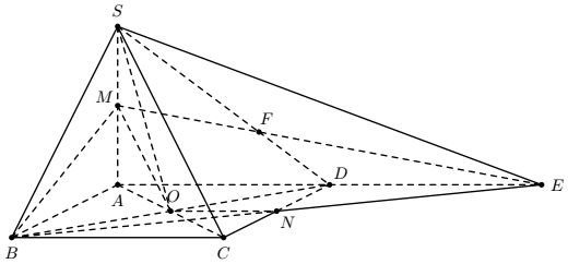 Cho hình chóp \(S.ABCD\) có đáy \( (ảnh 1)