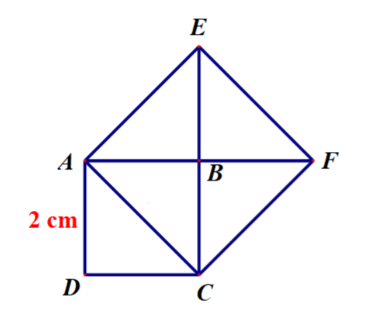 Cho hình vẽ dưới đây, hình vuông \(ABCD\) có cạnh bằ (ảnh 1)