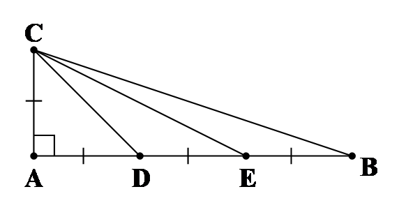 Cho hình vẽ, biết tam giác \(ABC\) vuông tại \(A\) có \(AB = 3A (ảnh 1)