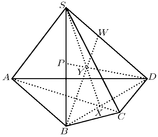 Trong mặt phẳng \(\left( {SBD} \right)\) gọi \(P\) là giao điểm của \(DY\) và \(SB\). (ảnh 2)