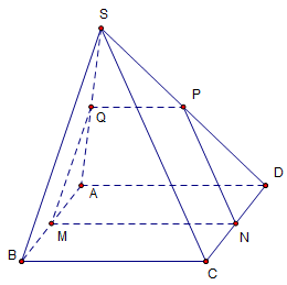 Chọn C   \[PQ \subset \left( {SAD} \right)\] nên khẳng định \[PQ//\left( {SAD} \right)\] là sai. (ảnh 1)
