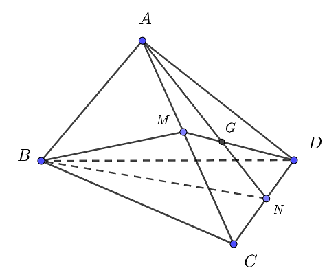 Ta có \(B \in \left( {MBD (ảnh 1)