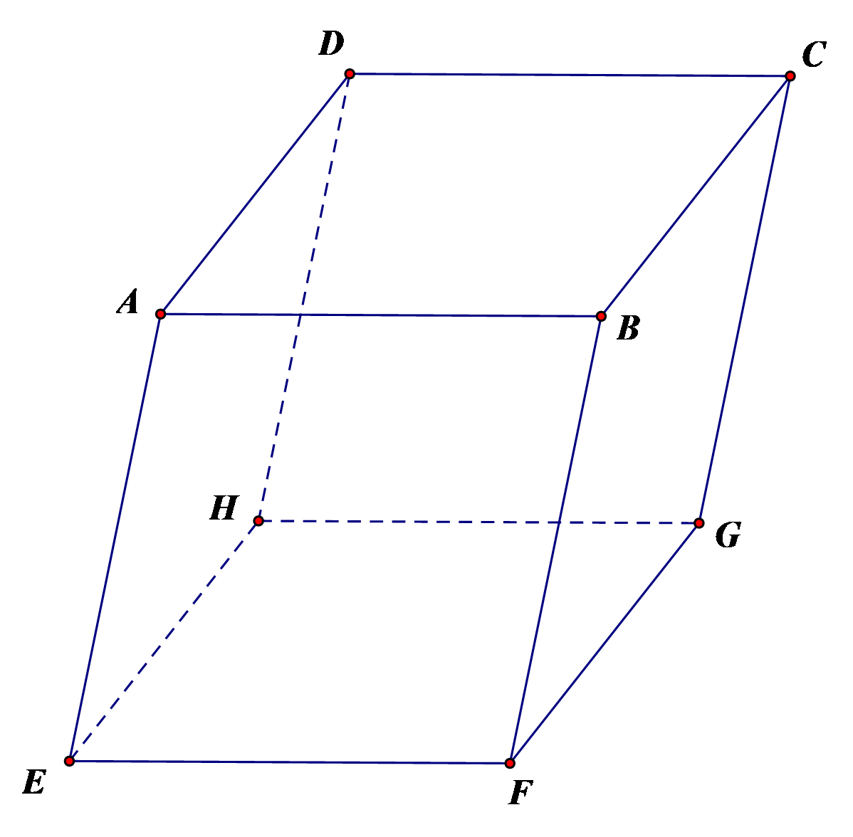 Cho hình hộp \(ABCD.EFGH\), khẳng định nào sau đây sai? 	A. \(EF//CD\).	B. \(CE//AD\). 	C. \(EH//AD\).		D. \(GF//BC\). (ảnh 1)