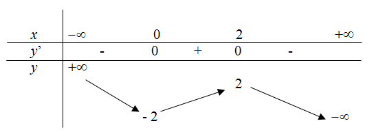 Bảng biến thiên sau là bảng biến thiên của hàm số nào sau đây ? (ảnh 1)