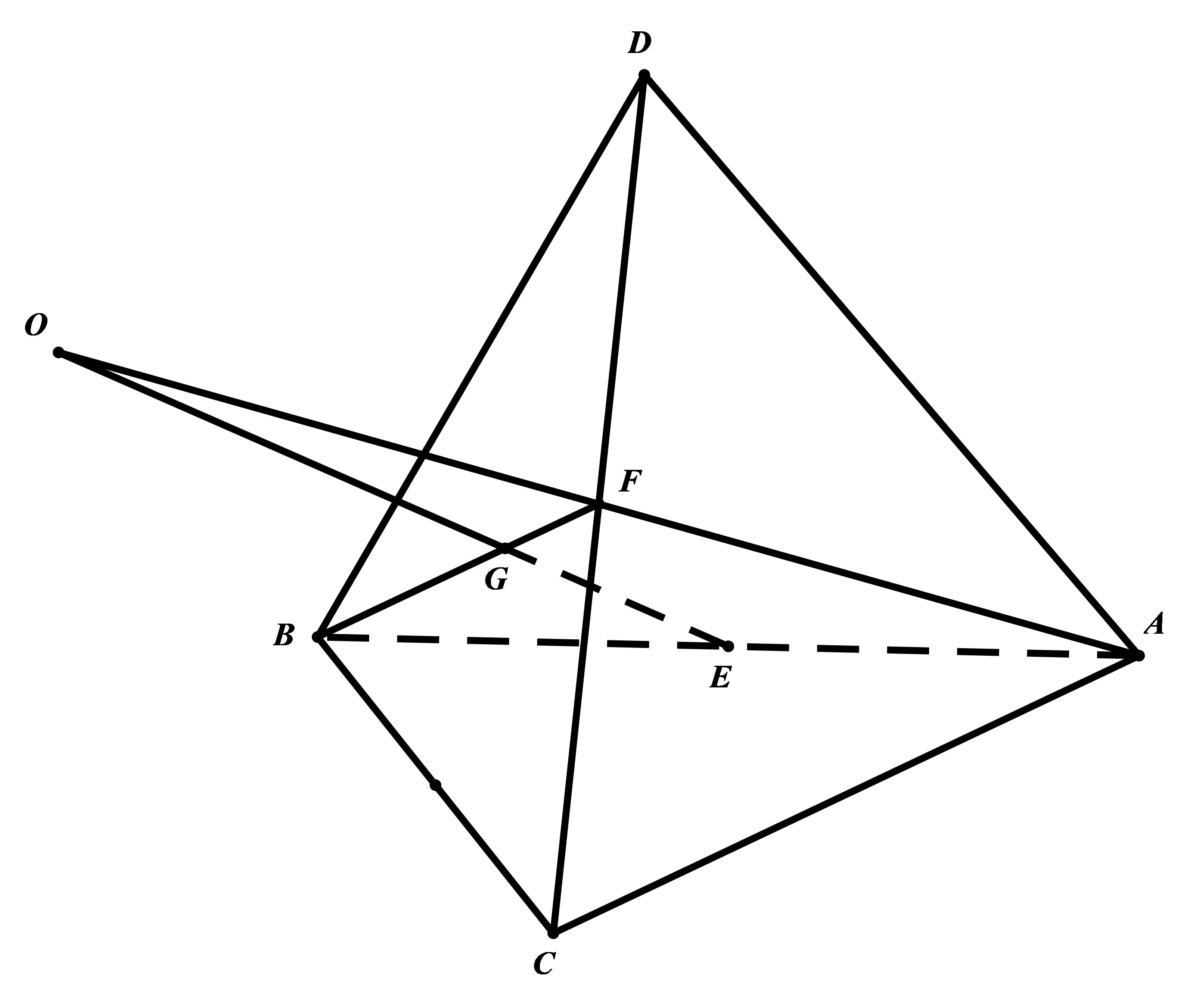 Chọn B   Trong mặt phẳng \(\left( {ABF} \right)\) có \(AF \cap EG = \left\{ O \right\}\). Ta có \(\left\{ \begin{array}{l}AF \subset \left( {ACD} \right)\ (ảnh 1)