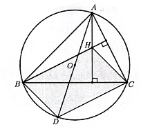 Cho \(\Delta ABC\) nội tiếp (ảnh 1)