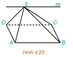 Cho hình chóp \(S.ABCD\) có đáy \(ABCD\) là hình bình hành (H.4.25).  Hãy xác định giao tuyến của hai mặt phẳng \((SAD)\) và \((SBC)\). (ảnh 1)