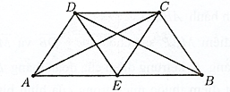 Cho hình thang cân \(ABCD\) có \(AB//CD,AB = 2AD = 2CD,E\) là trung điểm cạnh \(AB\). Khi đó:  a) \(\overrightarrow {AB}  = (ảnh 1)