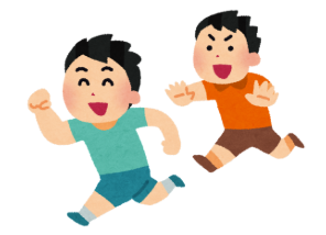 Look and choose the correct answer.  They are ________________.  A. singing B. running C. sitting (ảnh 1)