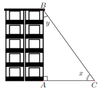 Chọn B Xét \[\Delta ABC\] vuông tại \[A\] có góc \[x\] và góc \[y\] là hai góc phụ nhau nên  \[\sin y = \cos x \approx 0,78\] và \[\tan y = \cot x \approx 1,25\]. (ảnh 1)