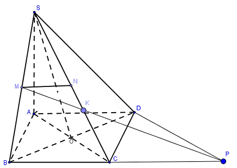 Cho hình chóp \[S.ABCD\] có đáy \[ABCD\] là hình (ảnh 1)