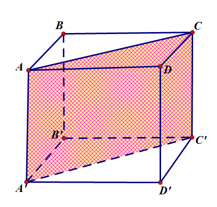 Khi đó chu vi thiết diện của hình lập phương \[ABCD.A'B'C'D'\] khi cắt bởi mặt phẳng \[\left( \alpha  \right)\] là \[P = 2.\left( {AC + AA'} \right) = 2\left( {1 + \sqrt 2 } \right)a\]. (ảnh 1)