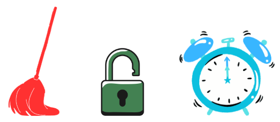 Look and choose the correct answer.    I like the red ____________.  A. clock B. lock C. mop (ảnh 1)