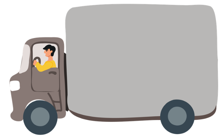 Look and choose the correct answer.    He is driving the __________.  A. car B. bus C. truck (ảnh 1)