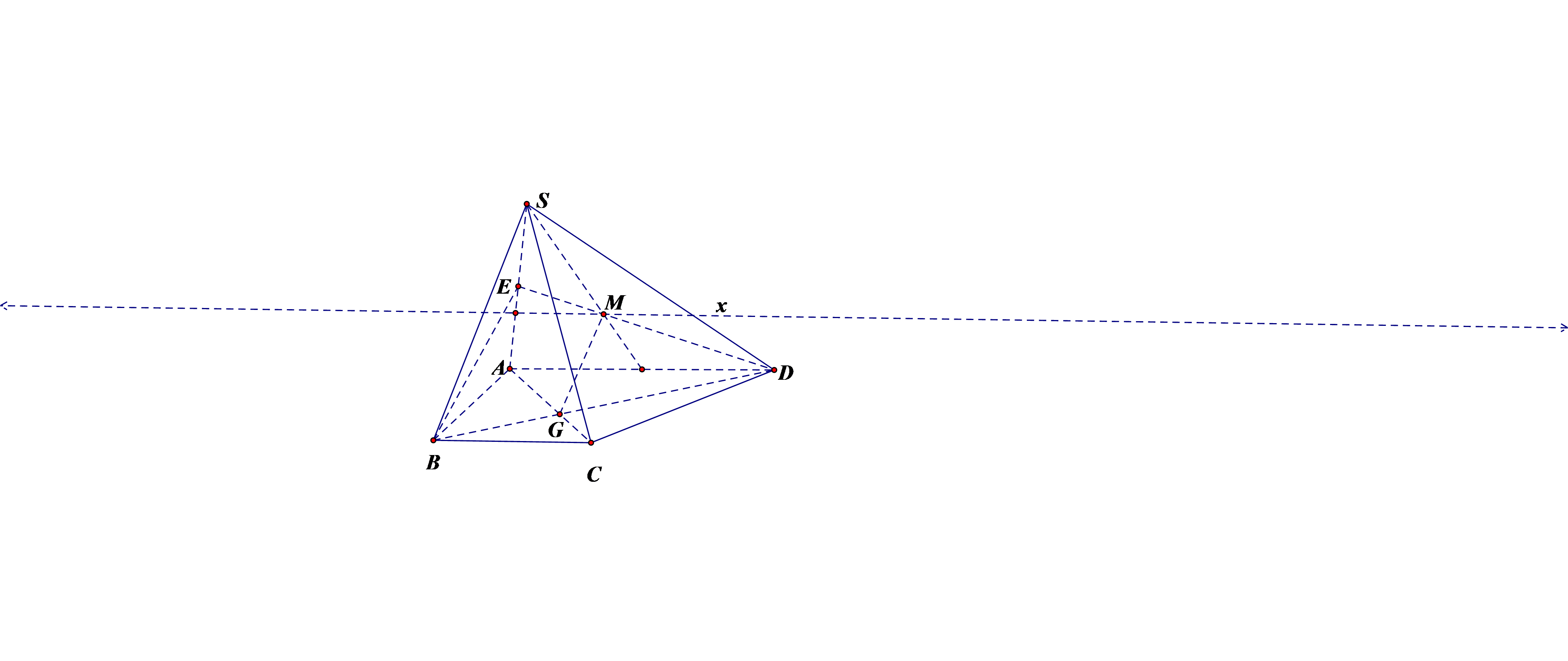Cho hình chóp \(S.ABCD,\) \(ABCD\) là hình (ảnh 1)