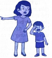 Theo em, người mẹ trong hình bên đang nói với con điều gì và phản ứng của con ra sao? (ảnh 1)